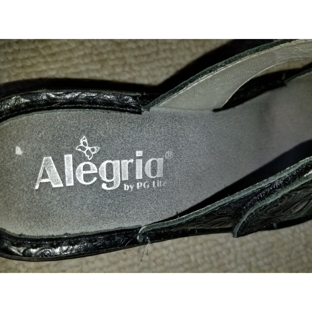 NWOB Womens Sandals-ALEGRIA-black leather "Lana Cowgirl Tar Wedge"-35 (5/5.5 US) - Picture 5 of 5